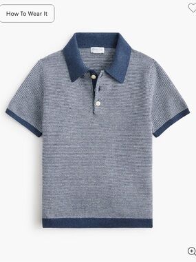 Crewcuts Boys Short Sleeve Knit Polo Shirt - Navy/Light Blue